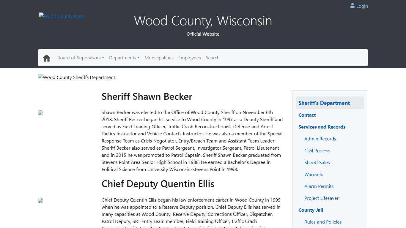 Wood County Sheriff's Department - Sheriff's Department - Wood County Wisconsin